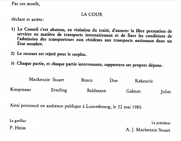 L’arrêt de carence du 22 mai 1985